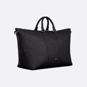 SAC DIOR WEEKENDER 40 EN CUIR DE VEAU GRAINE NOIR