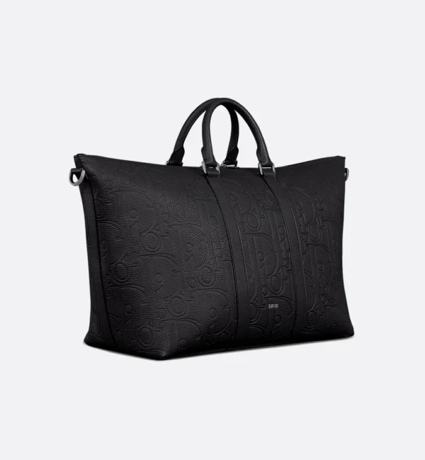 SAC DIOR WEEKENDER 40 EN CUIR DE VEAU GRAINE NOIR