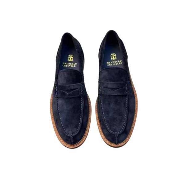 MOCASSIN BRUNELO CUCINELI EN DAIN SOFT EN BLEU NUIT 1 MOCASSIN BRUNELO CUCINELI EN DAIN SOFT EN BLEU NUIT