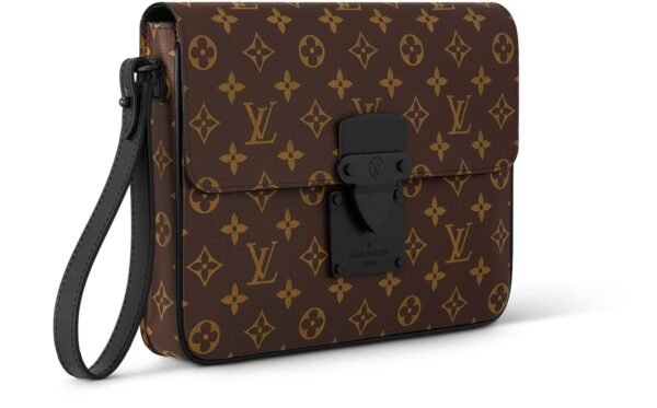 POCHETTE LV A4 AVEC MONOGRAMME MARRON VIRGIL ABLOH, QUINCAILLERIE EN NOIRE