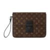 POCHETTE LV A4 AVEC MONOGRAMME MARRON VIRGIL ABLOH, QUINCAILLERIE EN NOIRE