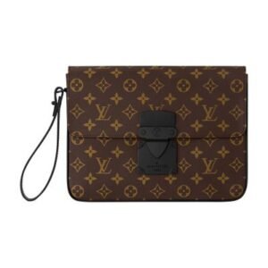 POCHETTE LV A4 AVEC MONOGRAMME MARRON VIRGIL ABLOH, QUINCAILLERIE EN NOIRE