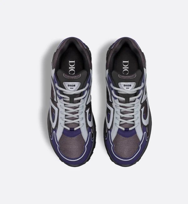 3SN279ZRBH857_E06 SNEAKER DIOR B30 COUNTDOWN A MAILLE GRIS ANTHRACITE