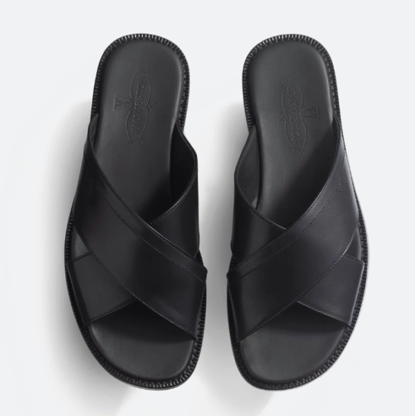 MULE CROISEE DOUBLE V EN NOIR