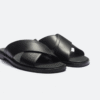 MULE CROISEE DOUBLE V EN NOIR