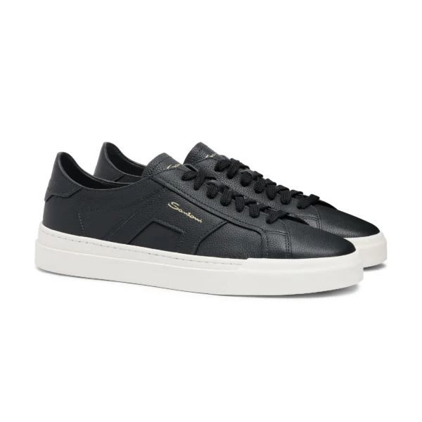DOUBLE BUCKLE SNEAKER SANTONI EN NOIR