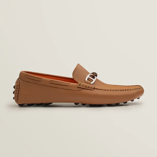 MOCASSINS HERMES ALESSANDRO EN ORANGE NATUREL