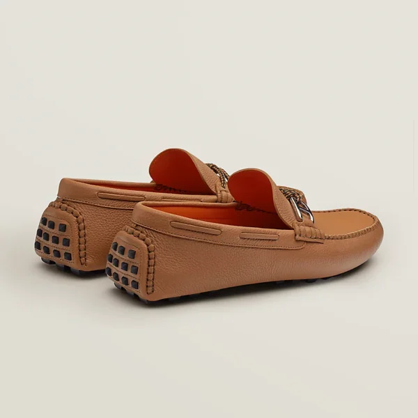 MOCASSINS HERMES ALESSANDRO EN ORANGE NATUREL