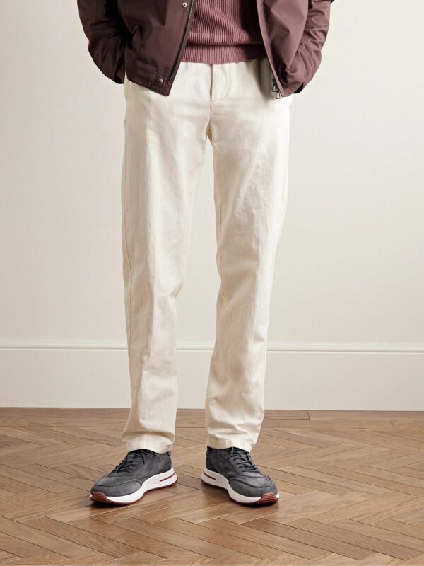SNEAKER LORO PIANA WEEK-END WALK EN MARRON LIGHT EN BLEU DENIM
