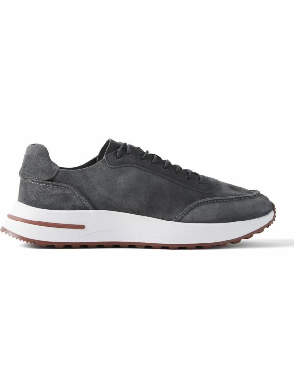SNEAKER LORO PIANA WEEK-END WALK EN MARRON LIGHT EN BLEU DENIM