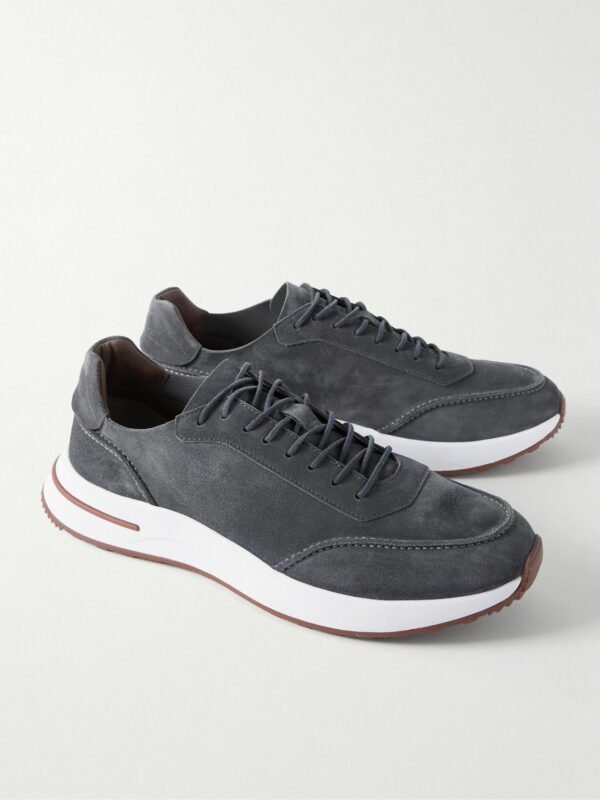 SNEAKER LORO PIANA WEEK-END WALK EN MARRON LIGHT EN BLEU DENIM