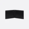 PORTEFEUILLE DIOR A DEUX VOLETS SADDLE EN CUIR DE VEAU GRAINE NOIR