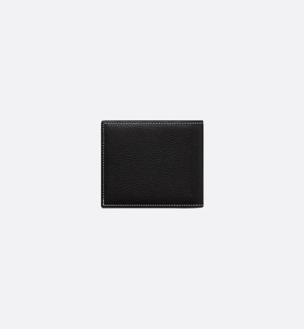PORTEFEUILLE DIOR A DEUX VOLETS SADDLE EN CUIR DE VEAU GRAINE NOIR