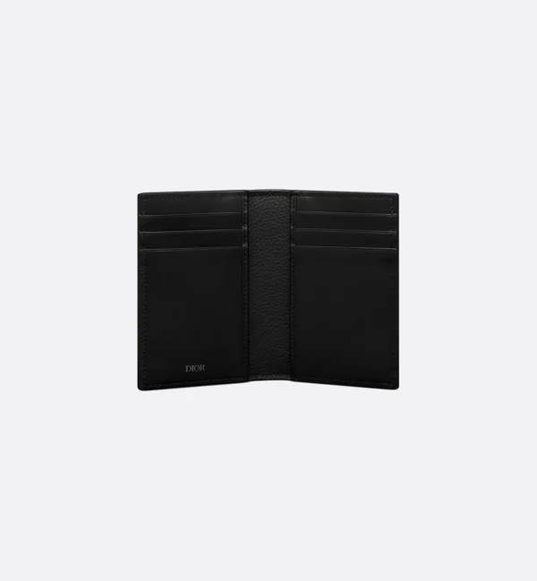 PORTE-CARTES VERTICAL A DEUX VOLETS SADDLE EN CUIR DE VEAU GRAINE NOIR
