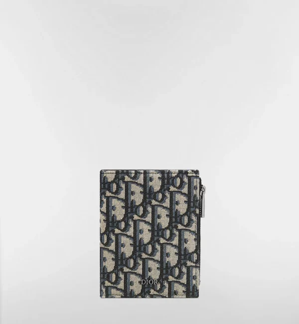 PORTE-CARTES DIOR COMPACT VERTICAL EN BEIGE ET NOIR