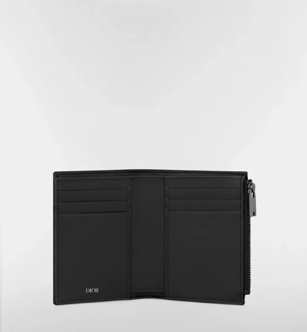 PORTE-CARTES DIOR COMPACT VERTICAL EN BEIGE ET NOIR