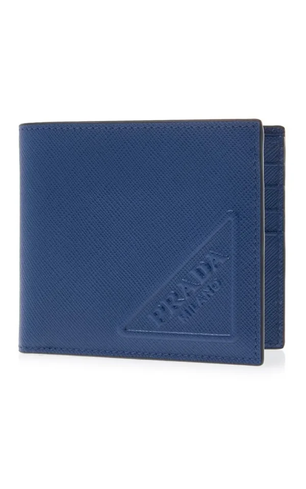 PORTEFEUILLE-MINI PRADA SAFFIANO EN BLEU